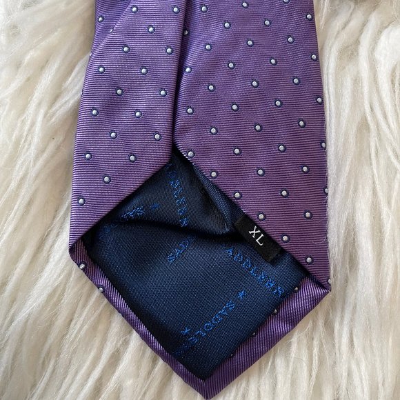 Purple white polka dot tie, XL - Picture 2 of 8